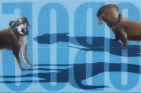 Ihre Hunde, Spraylack auf Leinwand 35x80, 2006